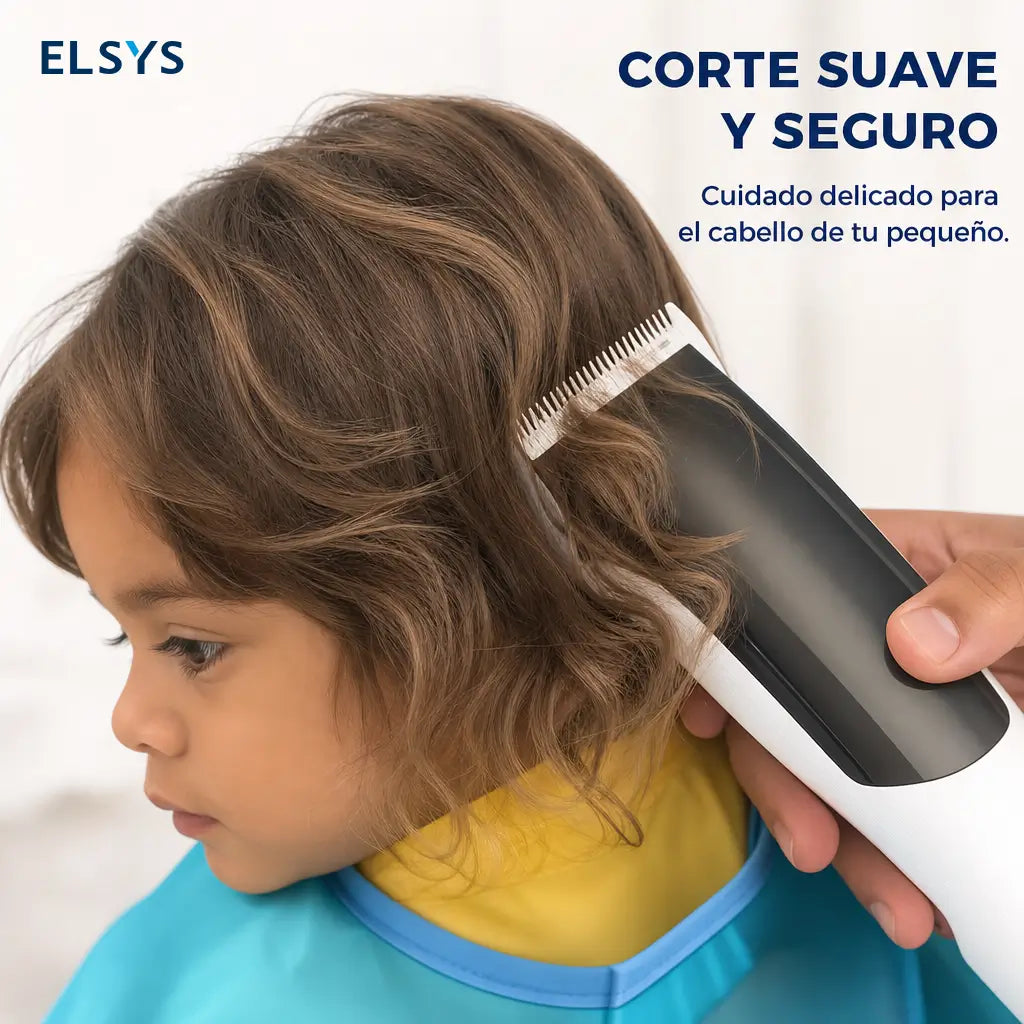 Cortadora de cabello para bebé con succión silenciosa, cuchillas cerámicas y peines ajustables para cortes seguros en casa prácticos