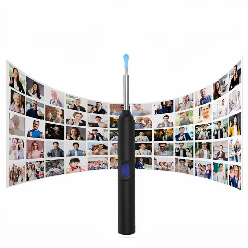 Limpiador de Cerilla con Cámara HD, Kit de Limpieza de Oídos de Silicona con Luces LED, Inalámbrico, Compatible con iPhone y Android, Ideal para Adultos, Niños y Mascotas, Regalo Navideño