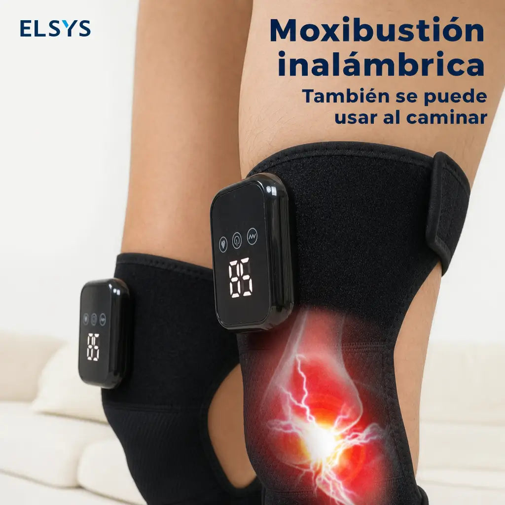 Rodillera eléctrica de masaje con moxibustión sin flama, temperatura ajustable y temporizador para relajar la rodilla después de actividad diaria