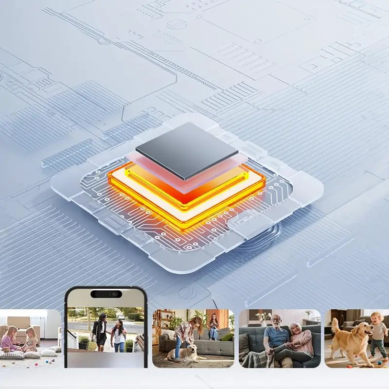 Cámara de Seguridad WiFi 2.5K 4MP para Interiores, Giro de 360°, Visión Nocturna, Audio Bidireccional y Monitoreo de Bebés y Mascotas con Tarjeta de 32GB