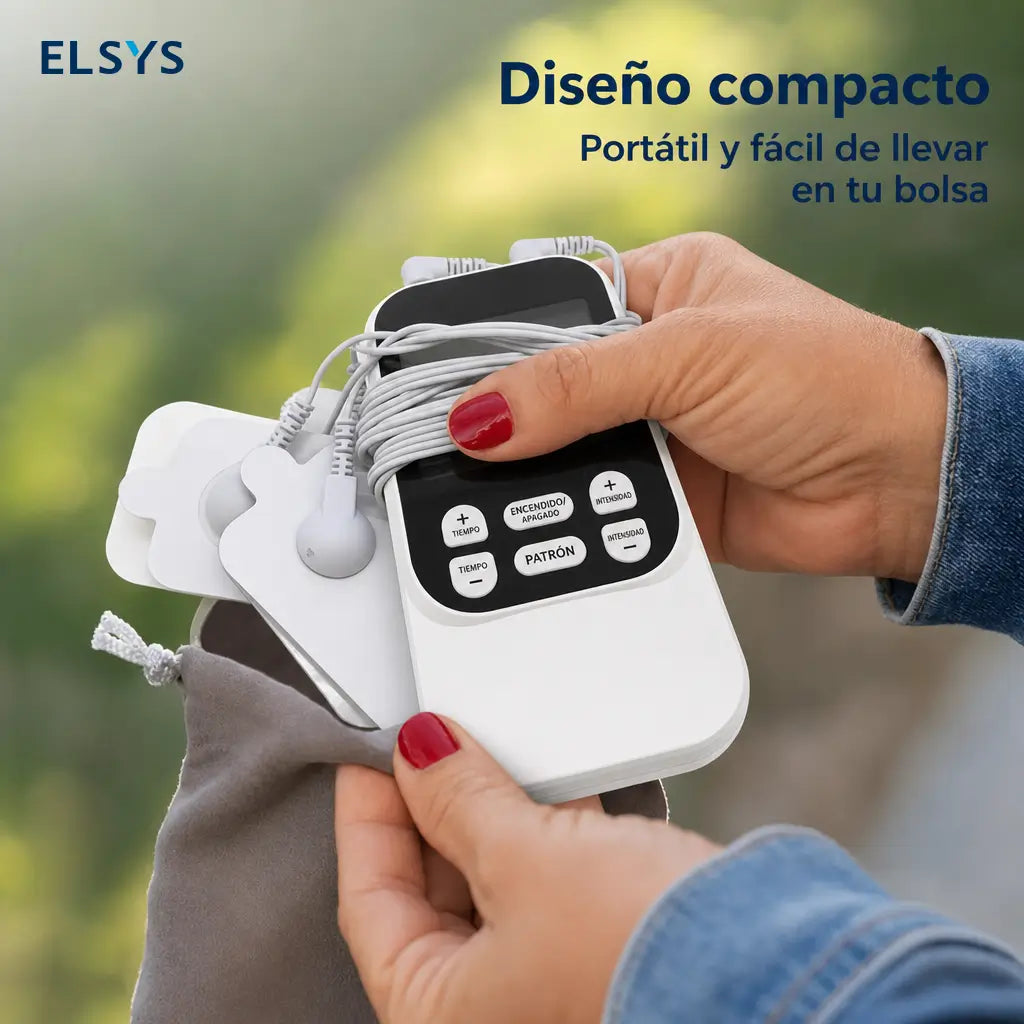 Masajeador muscular TENS/EMS recargable con 10 modos, 30 intensidades y 4 parches para aliviar tensión diaria en cuello, espalda y piernas