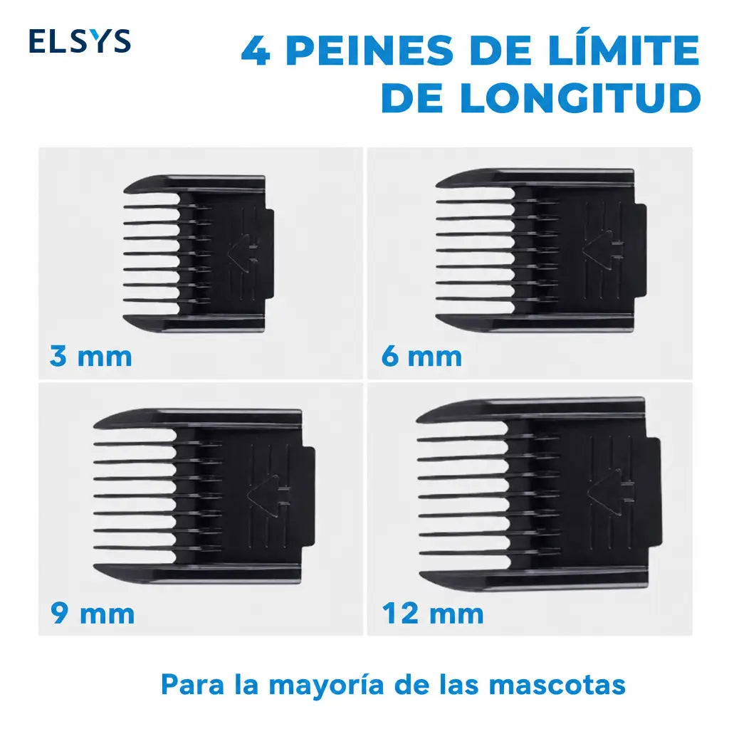 Cortadora inalámbrica para mascotas con cuchillas afiladas y peines 3-12 mm para perros, gatos y conejos en casa