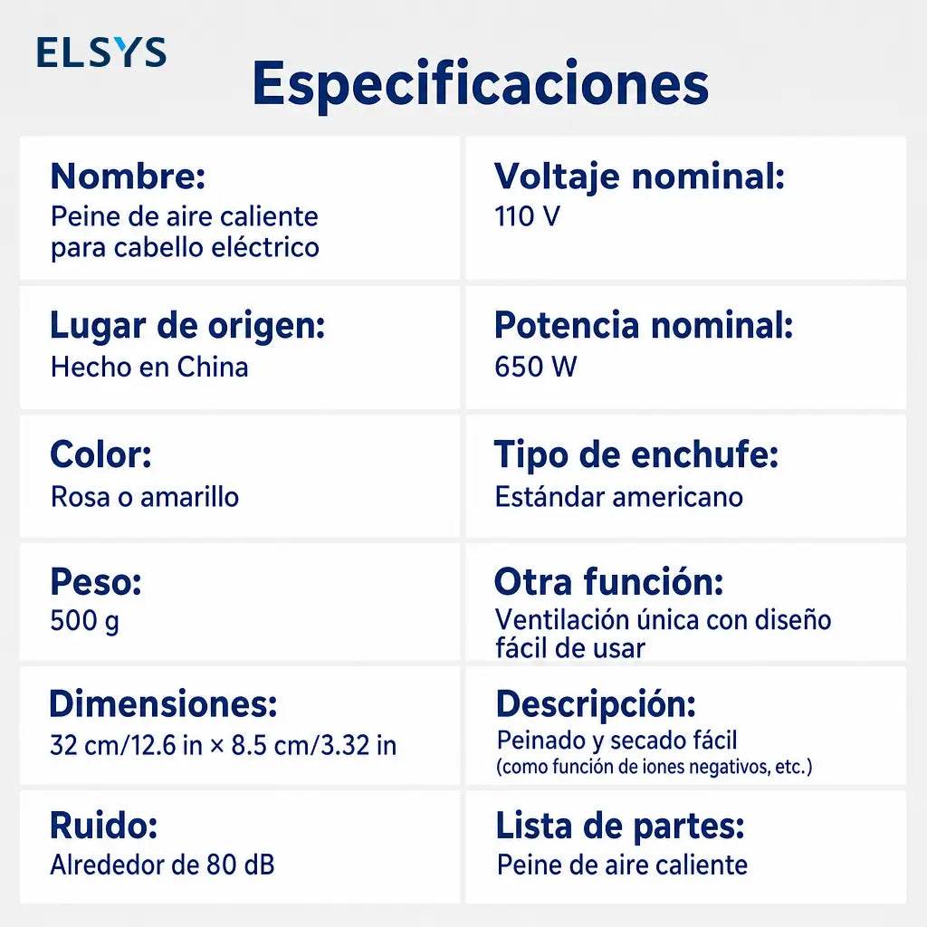 Cepillo de aire caliente con iones negativos y alisado automático para peinar en casa o salón con acabado suave diario