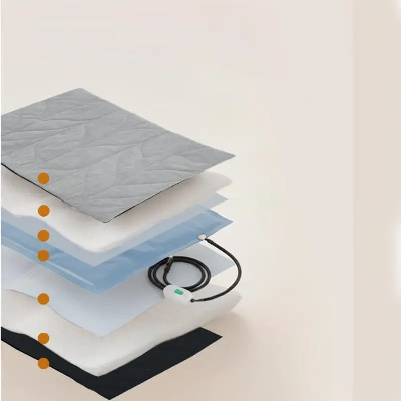 Tapete Térmico para Perros y Gatos con Calefacción Abdominal – Diseño de Seguridad de 7 Capas, Protección contra Sobrecalentamiento, Cable Resistente a Mordidas, Impermeable y Lavable