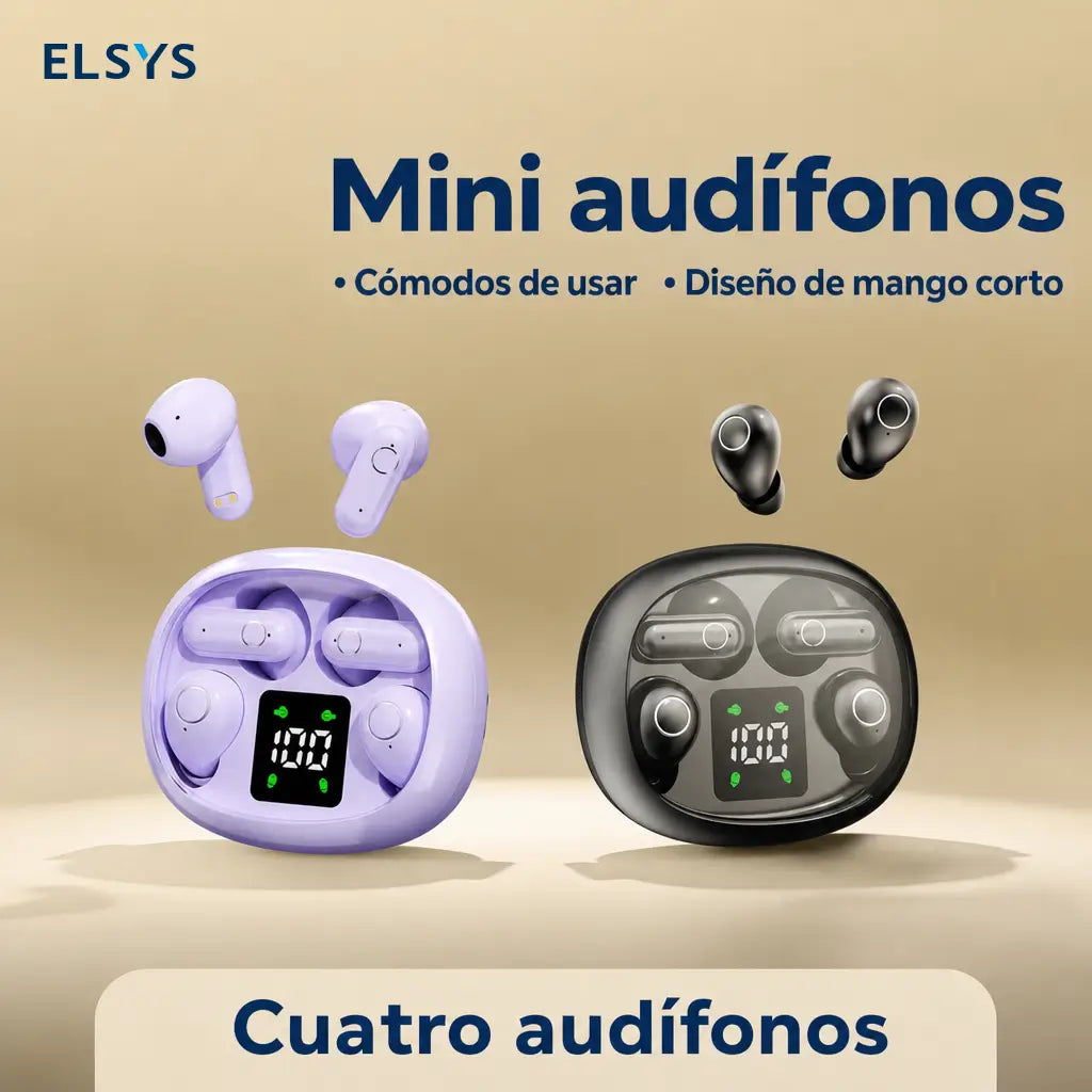 Audífonos Bluetooth 5.4 invisibles con micrófono y estuche compacto para dormir, trabajar, hacer ejercicio con control táctil y resistencia IPX5