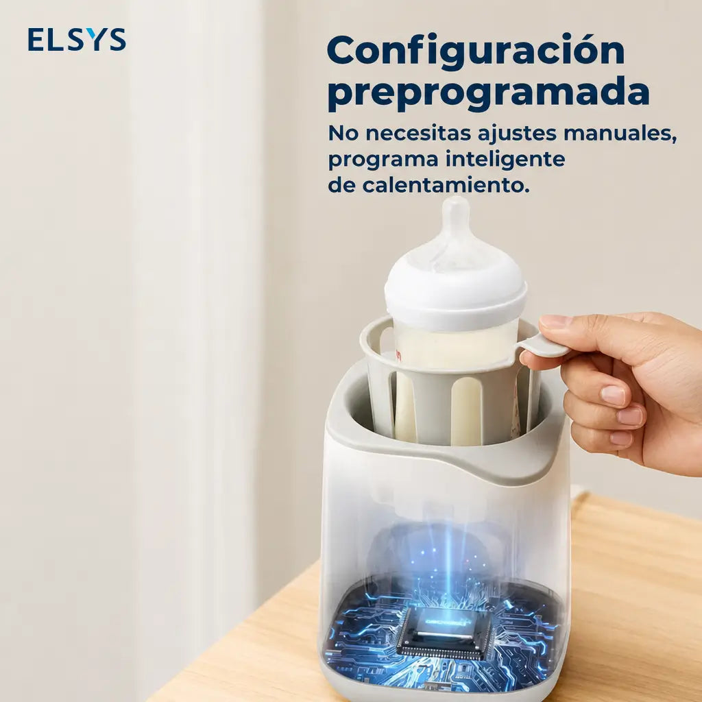 Calentador de biberones con baño María suave y esterilizador para descongelar leche materna, fórmula y papillas del bebé sin complicaciones diarias