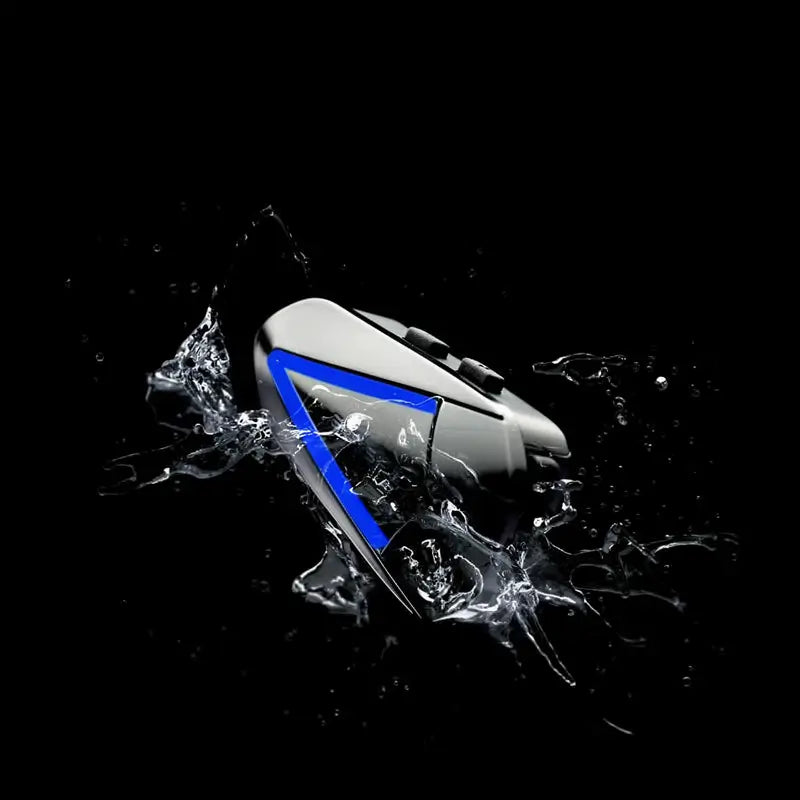 Audífonos Manos Libres para Casco de Motocicleta Bluetooth 5.4, Impermeables IP66, Luces RGB, Altavoz con Micrófono, Respuesta Automática y Control de Voz, Sin Intercomunicador, 1 pza