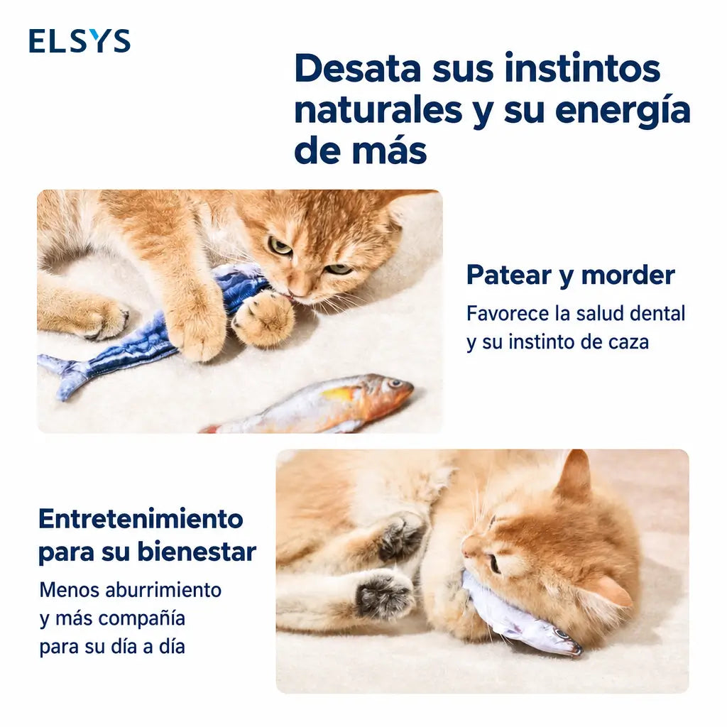 Set de 3 peces interactivos para gato con sensor de movimiento, catnip y carga USB para juego activo diario sin aburrimiento