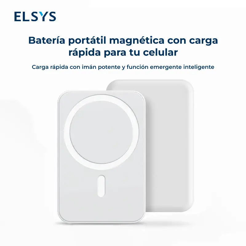 Batería portátil magnética 5000mAh con carga inalámbrica rápida para iPhone 12 al 17, compacta y ligera para oficina, viaje y uso diario