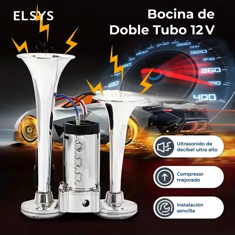 Kit de claxon de aire doble MOVATEK 12V 130dB con compresor para camiones, camionetas, autos, barcos y alarma de seguridad