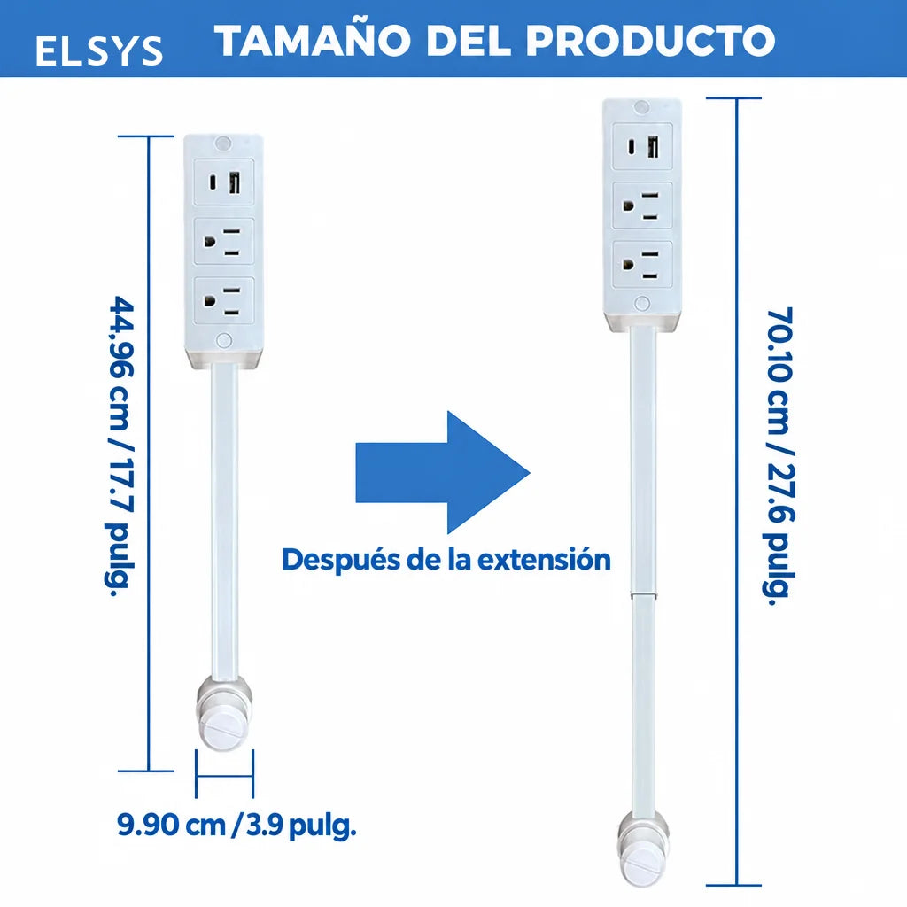 Extensor de contacto ajustable con base giratoria