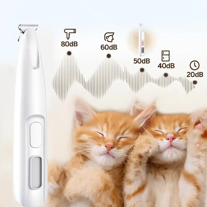 Recortadora de Pelo para Patas de Perro con Luz LED, Rasuradora Eléctrica para Mascotas con Pantalla LED, Cortapelos Silencioso e Impermeable para Perros y Gatos