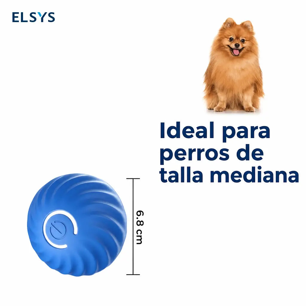 Pelota interactiva vibratoria para perros pequeños y medianos, con luz LED, recargable USB y activación por mordida para juego en casa