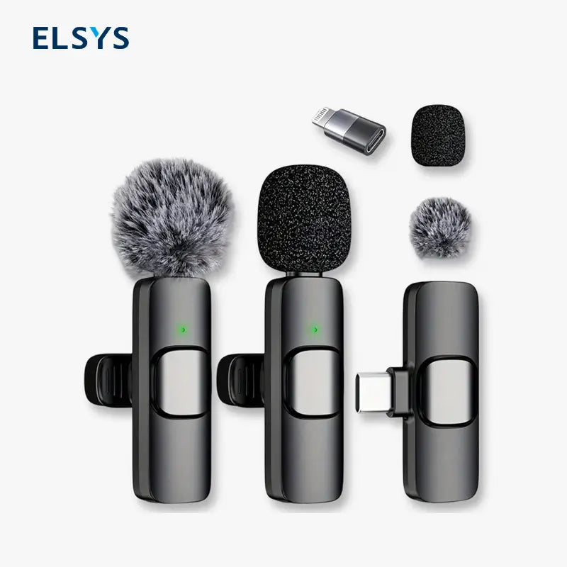 Mini Micrófono Inalámbrico para Celulares, Kit de 2 Micrófonos de Solapa con Cancelación de Ruido para Grabación de Video, Vlog y Entrevistas, Audio Estéreo de Alta Calidad