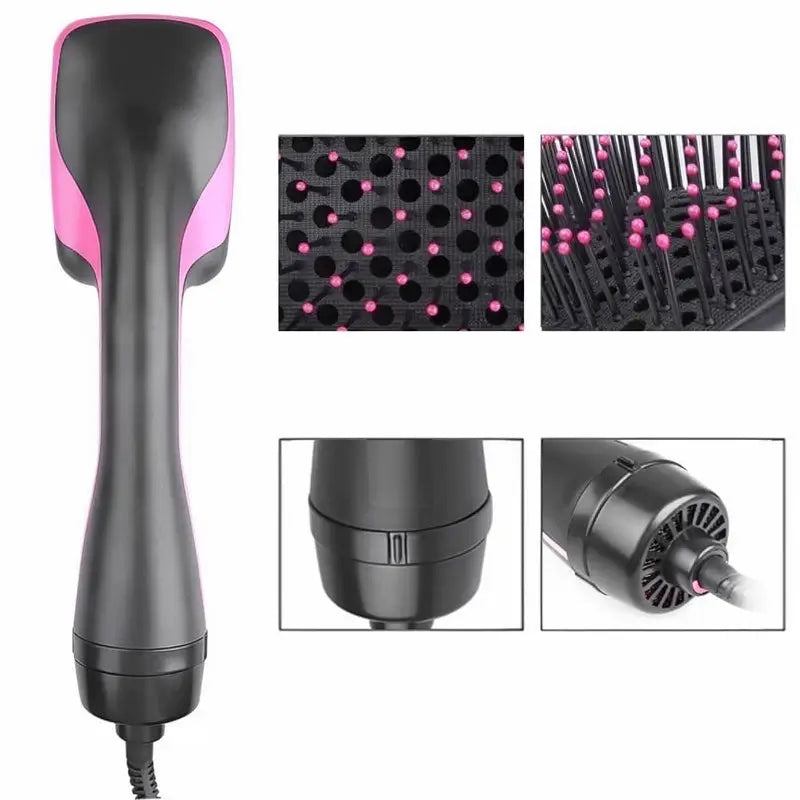 Cepillo Secador y Alaciador de Cabello 2 en 1, Moldeador Multifuncional de Aire Caliente para Secado Rápido y Estilizado Profesional