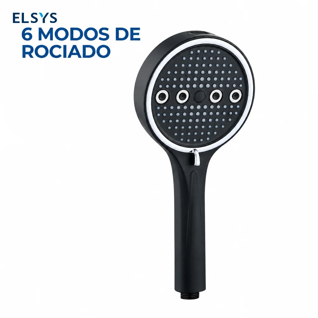Regadera de mano con 6 modos de chorro y alta presión