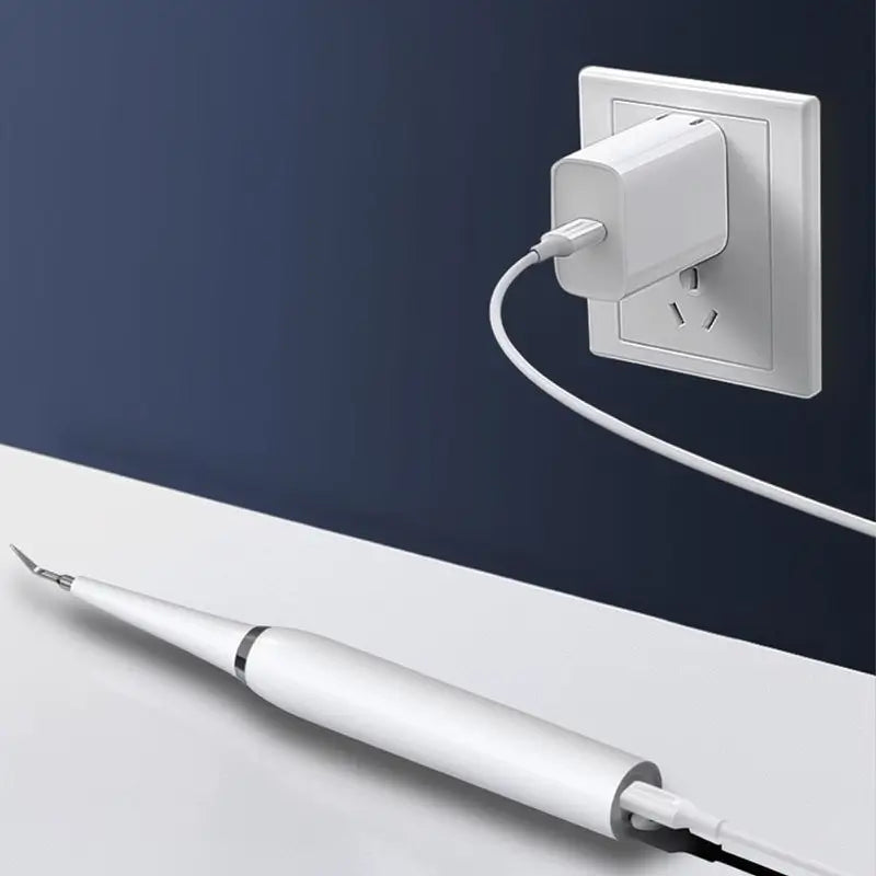 Cepillo de Dientes Eléctrico 2 en 1 para Adultos con Punta Ultrasónica para Eliminar Sarro, Recargable USB