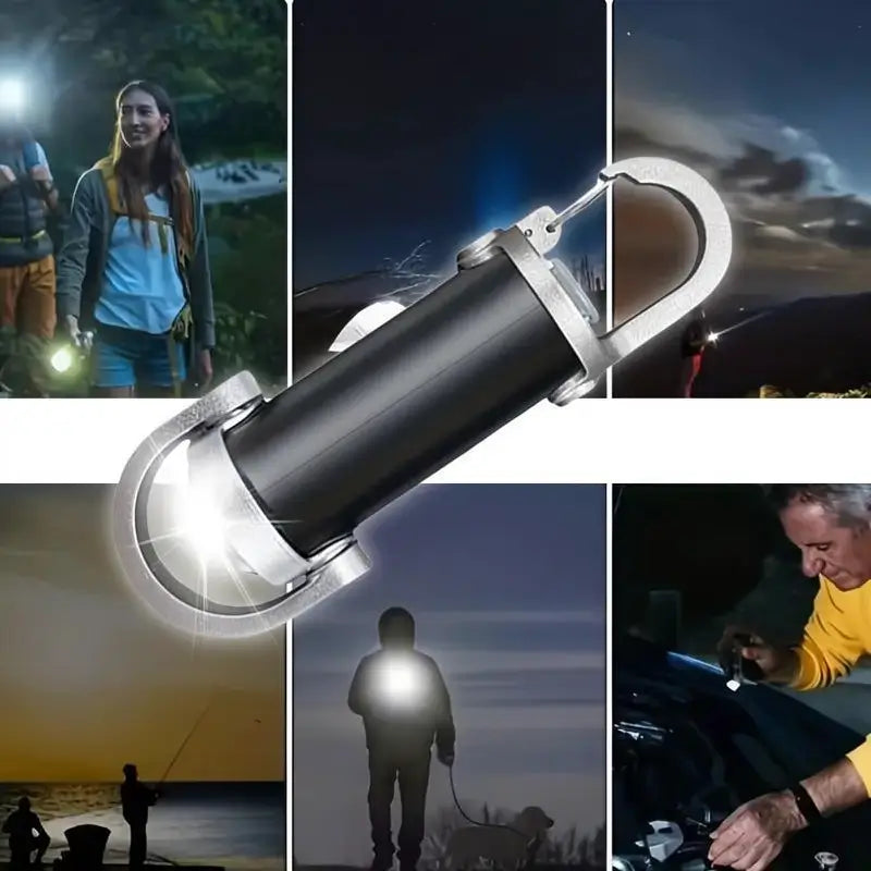Mini Linterna LED para Llavero Recargable USB-C con Gancho, Lámpara Compacta de 200 Lúmenes Súper Brillante, Linterna de Emergencia para Camping, Senderismo, Hogar y Apagones - Iluminación Portátil y Duradera