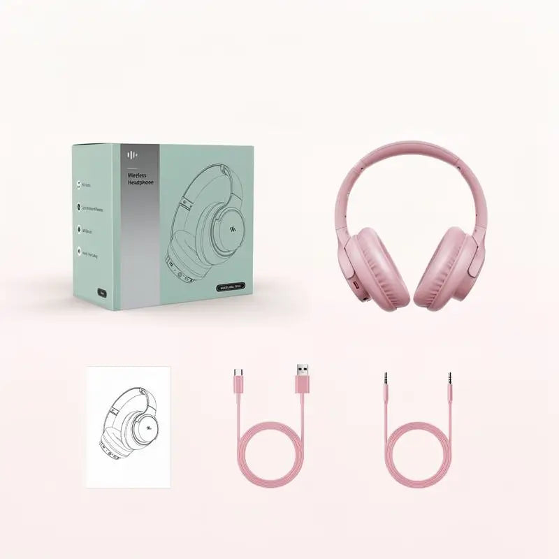 Audífonos de Diadema Plegables con Micrófono, Cascos Estéreo con Bajos Potentes, Ligeros y Portátiles para PC y Celulares