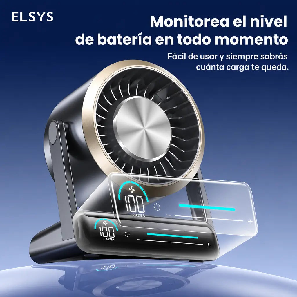 Ventilador de mesa recargable y portátil con pantalla digital, 100 velocidades y flujo silencioso para oficina, recámara o cocina en casa