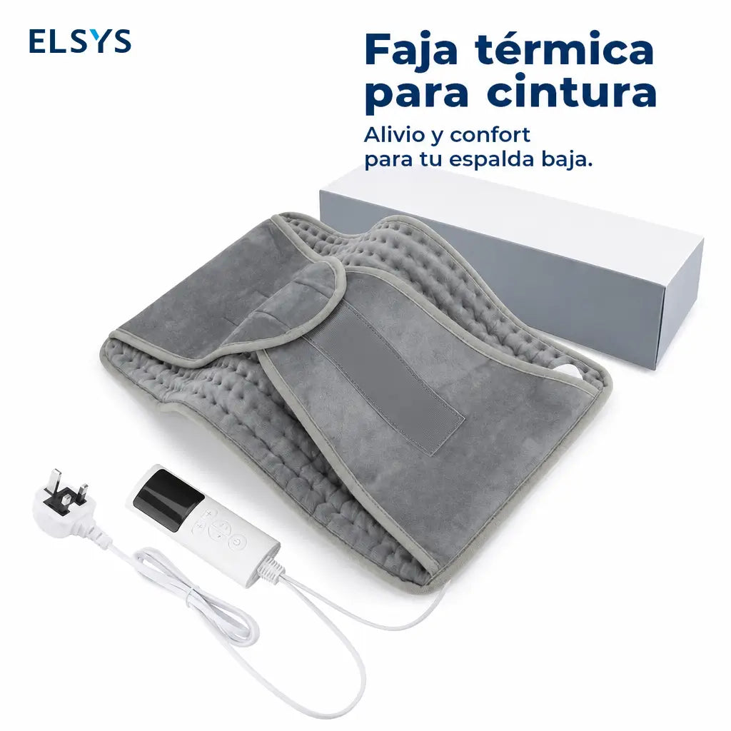 Cinturón térmico eléctrico para cintura con 4 temporizadores y protección contra sobrecalentamiento, ideal para abdomen, espalda, piernas y hombros