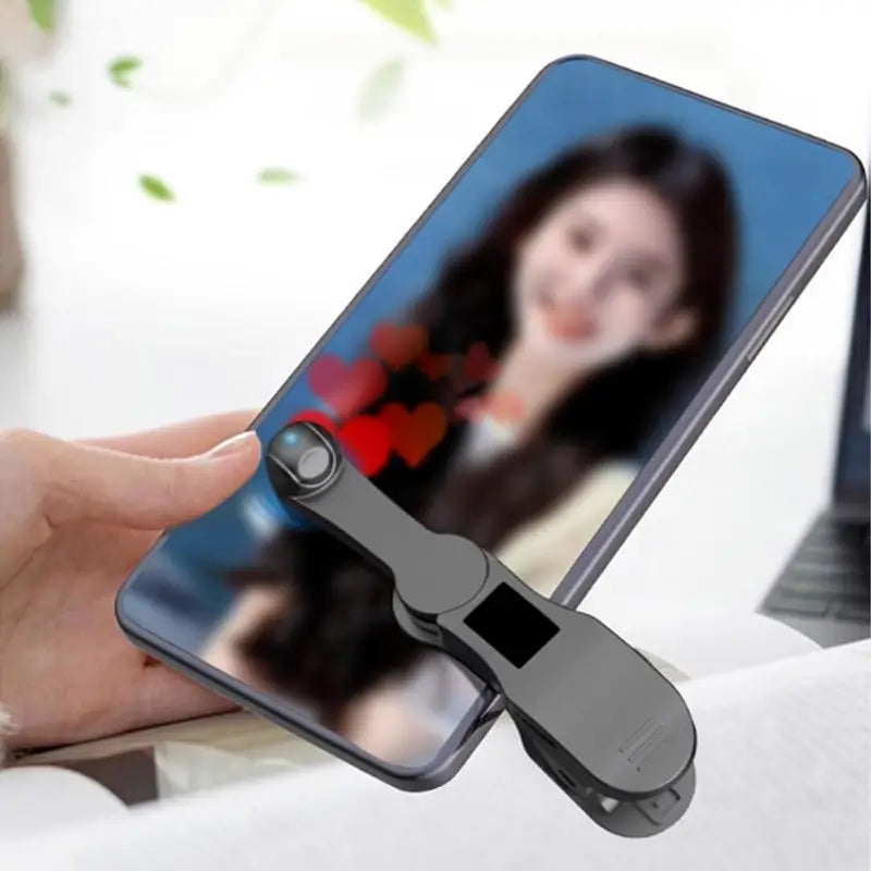Soporte para Celular con Clic Automático USB | Base Giratoria 180° Anti-Fatiga para Oficina y Selfies | Asistente de Escritorio Portátil