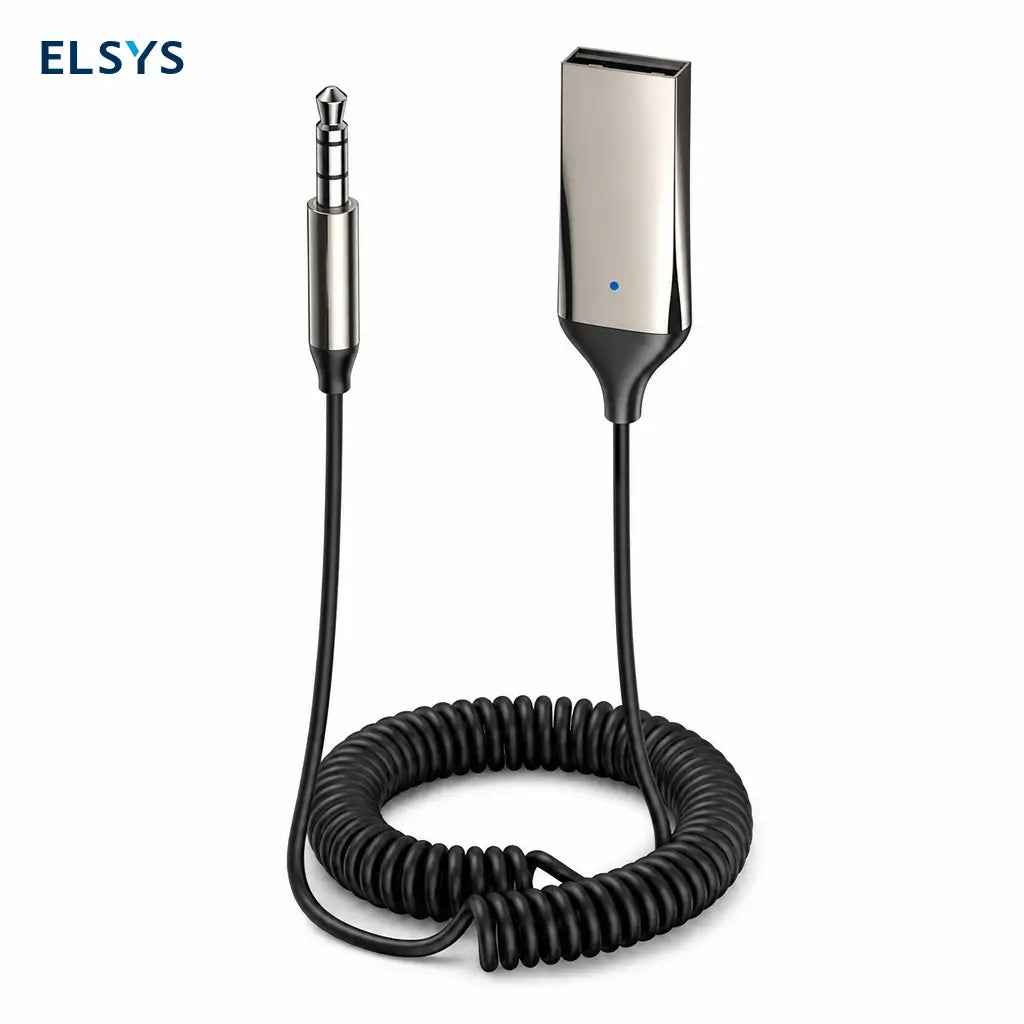 Adaptador Bluetooth AUX 3.5mm para auto con micrófono integrado, llamadas manos libres y audio estéreo estable en viajes diarios y carretera