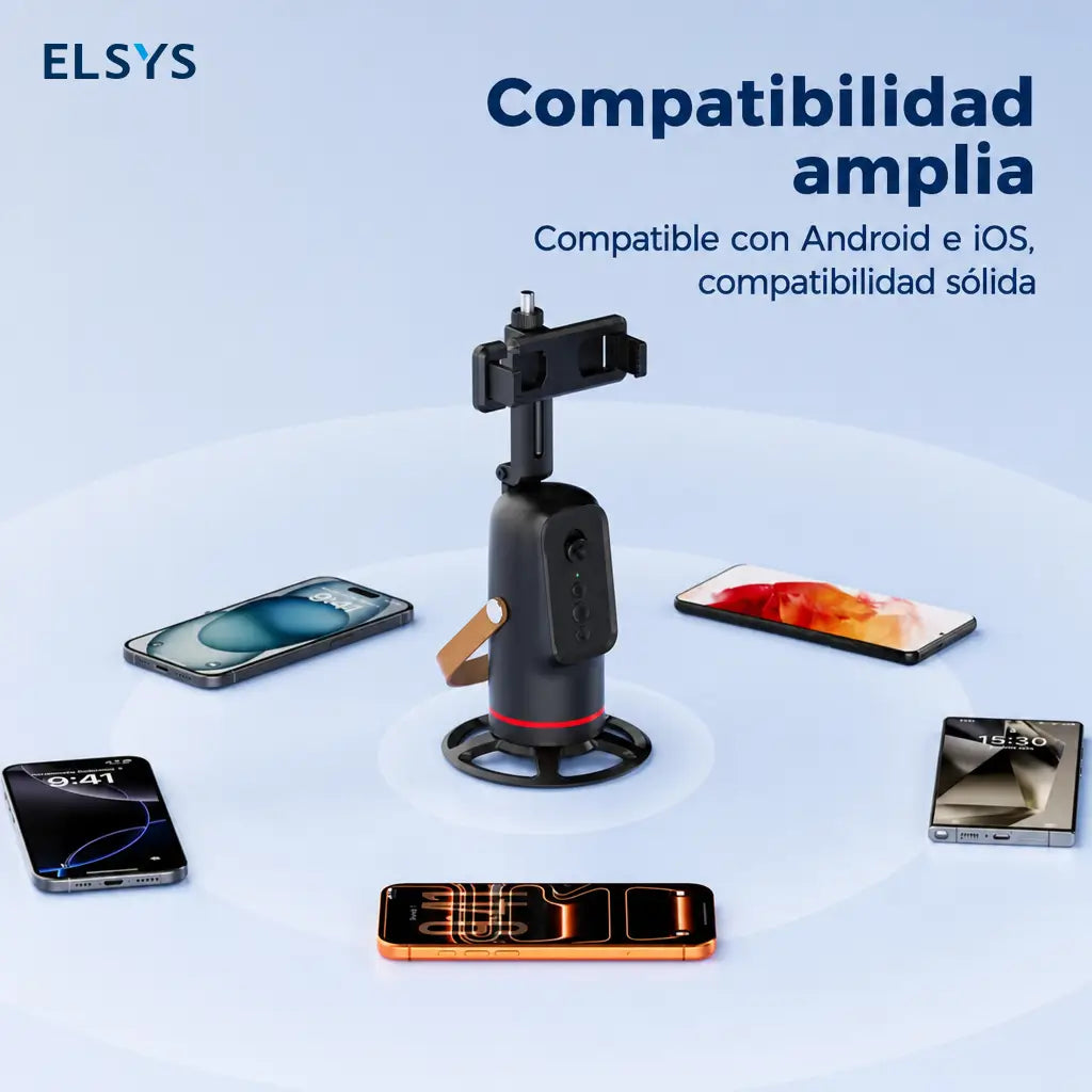 Soporte inteligente para celular con seguimiento facial 360° y control por gestos para lives, vlogs y selfies creativos diarios