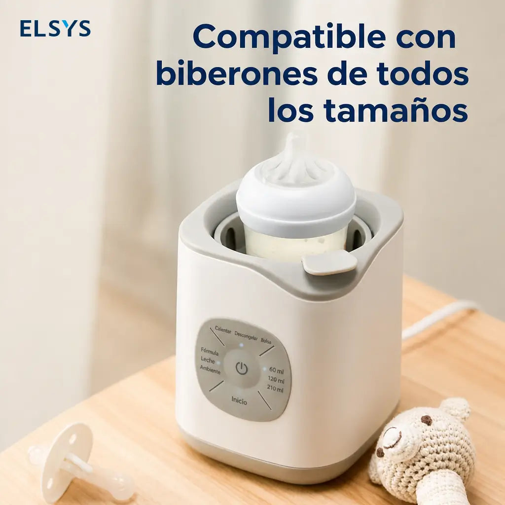 Calentador de biberones con baño María suave y esterilizador para descongelar leche materna, fórmula y papillas del bebé sin complicaciones diarias