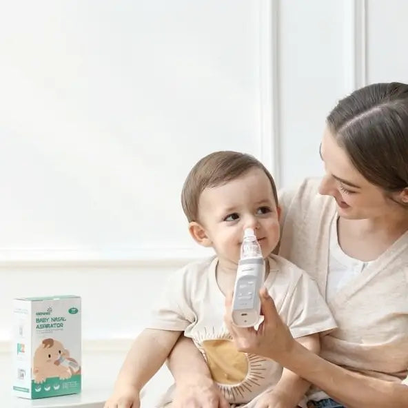 Aspirador Nasal Eléctrico para Bebé, Succionador de Mocos Automático para Niños con 3 Boquillas de Silicón, Succión Ajustable, Música y Luz Relajante