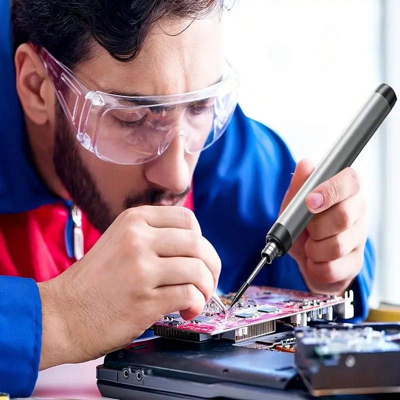 Cautín Eléctrico Portátil con Pantalla LCD y Temperatura Ajustable, Kit de Soldadura con Estuche de Almacenamiento, Herramienta de Soldadura para Electrónica