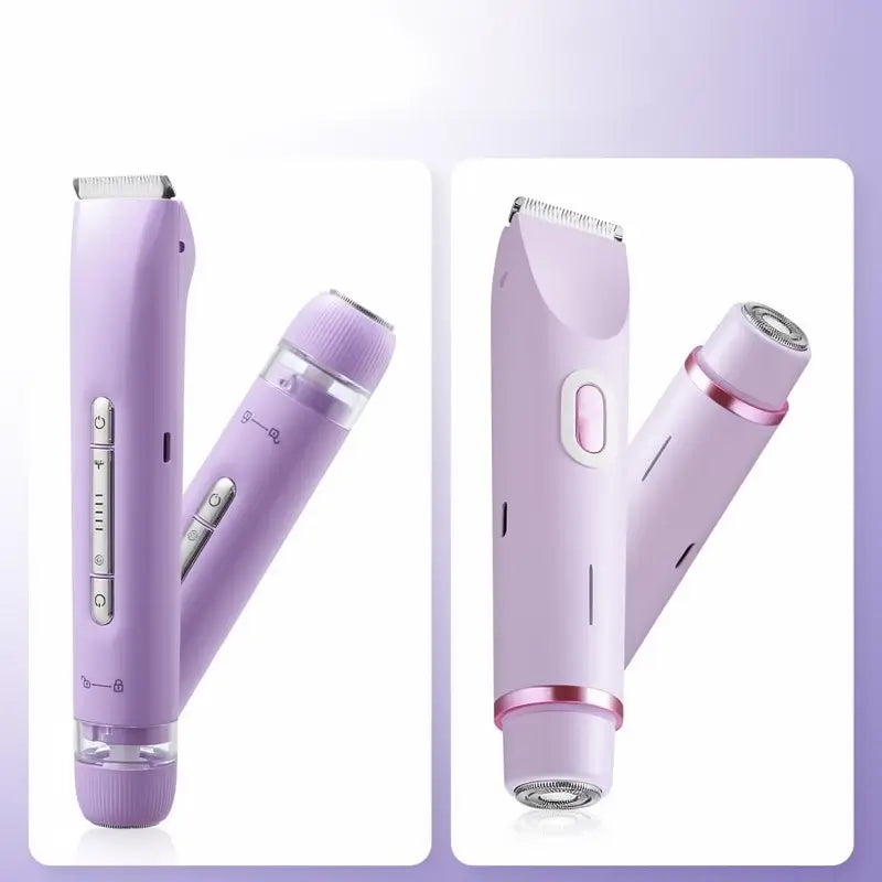 Recortadora de Bikini Eléctrica para Mujer, Set Recargable 2 en 1 de Depilación Facial y Corporal, Impermeable para Uso Seco y Mojado