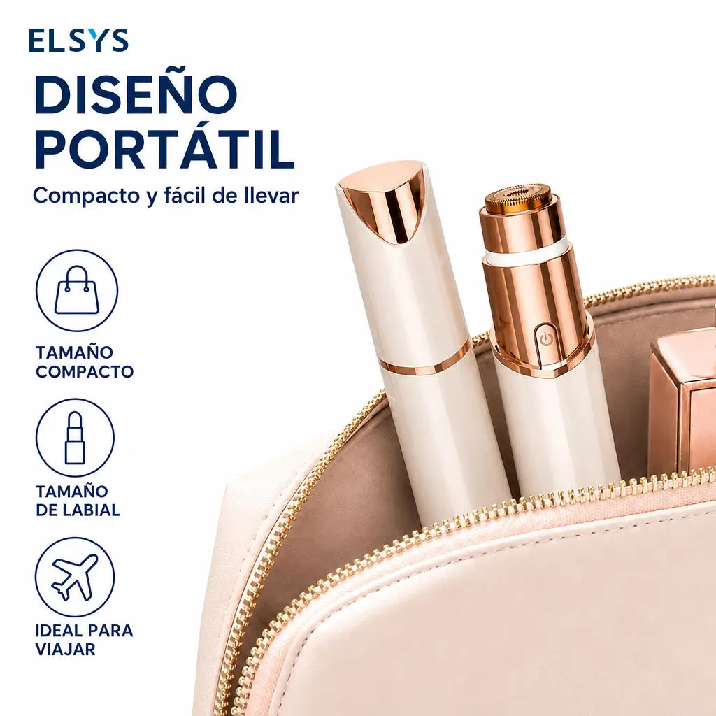 Perfiladora de cejas y depiladora facial recargable USB-C con LED para retoques precisos en rostro y vello fino
