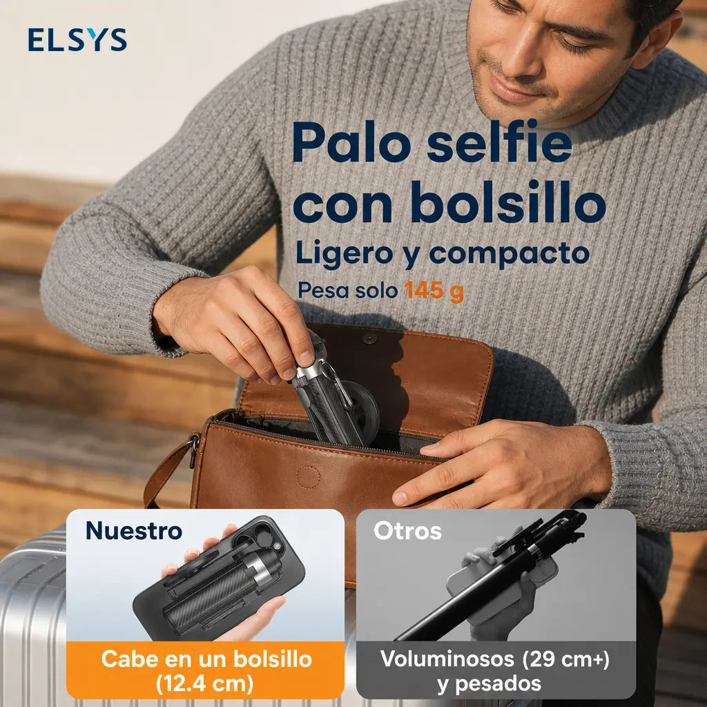 Bastón selfie magnético 4 en 1 con control Bluetooth, trípode estable y rotación 360° para fotos con celular en viajes grupales