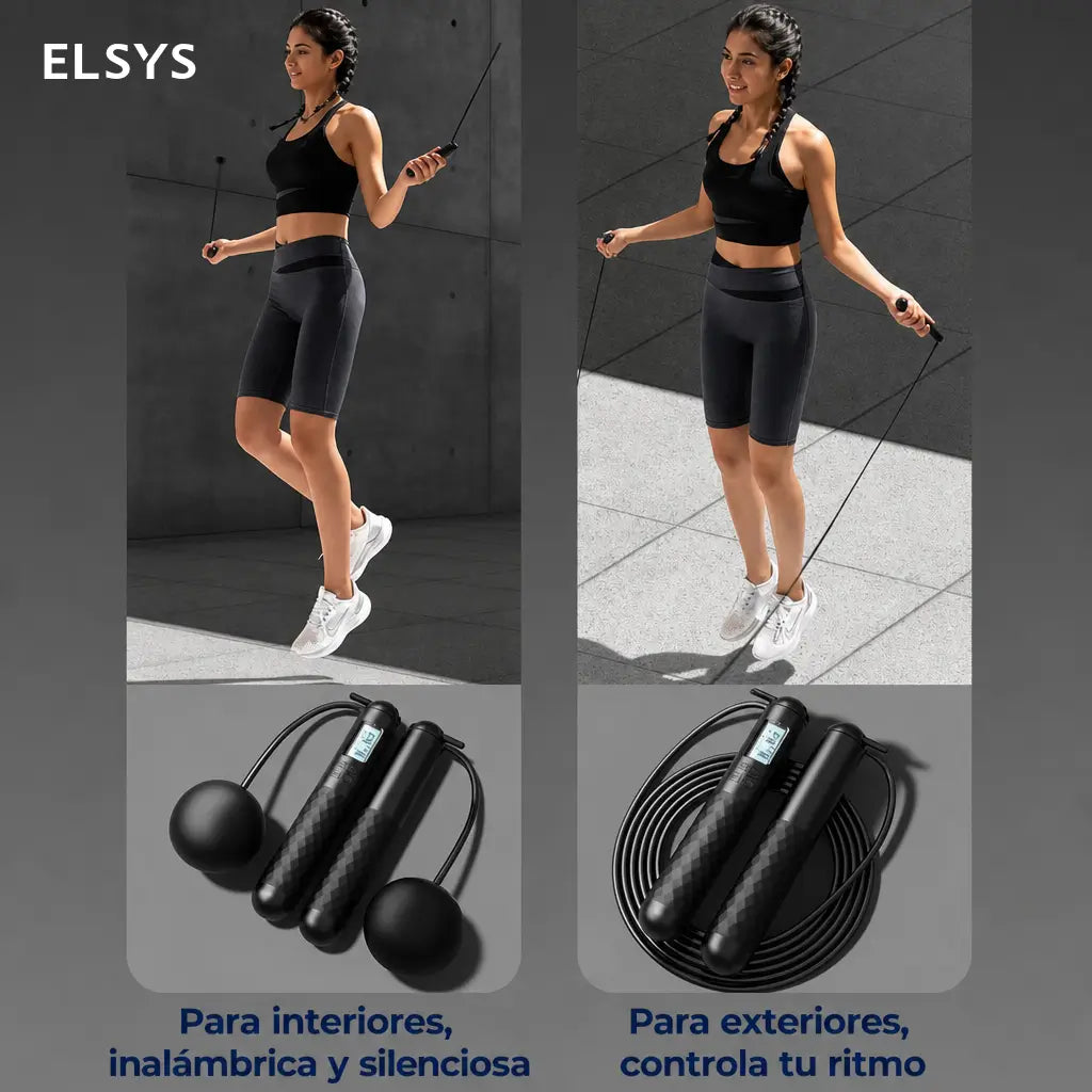Cuerda para saltar inalámbrica con contador LED de calorías y agarre antiderrapante para entrenar en casa sin enredos todo el año