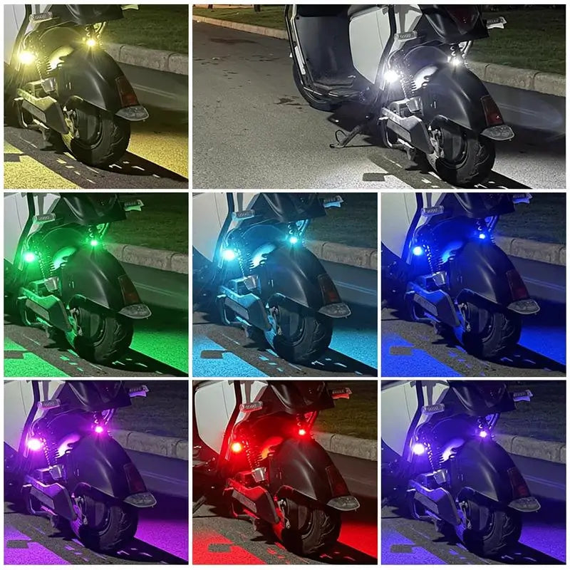 Luces LED Estroboscópicas Inalámbricas RGB Carga USB IP65 Impermeables Anti-Colisión para Carro Moto Dron y Bicicleta