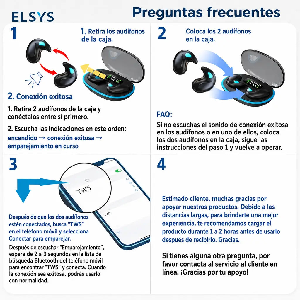 Audífonos Bluetooth 5.3 inalámbricos compactos con micrófono y aislamiento de ruido para llamadas, ejercicio y home office en celular y computadora