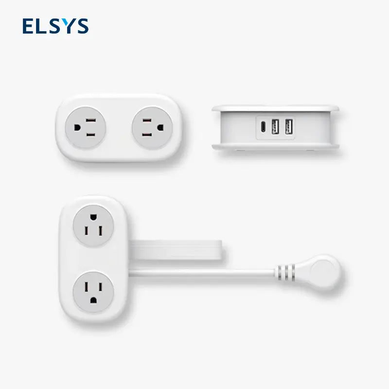 Multicontacto de Viaje con 4 Tomas y 3 Puertos USB (1 USB-C), Extensión Corta de 1.2m, Compacto para Hotel y Aprobado para Cruceros